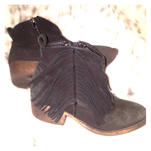 justice Black Fringe ankle boots - Picture 1 of 6